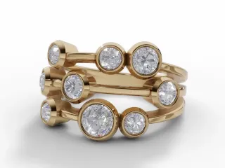 Diamond Bubble Ring Round Brilliant-Cut Diamonds 100% Recycled, Hallmarked 18ct. Yellow Gold