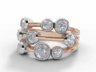 Diamond Bubble Ring Round Brilliant-Cut Diamonds 100% Recycled, Hallmarked 18ct. Rose and White Gold