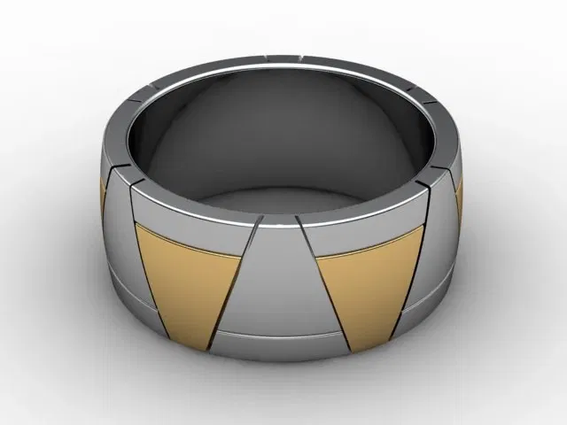 Designer Men's Ring<br /> <br />100% Recycled, Hallmarked 18ct. Yellow and White Gold Designer Men's Ring<br /> <br />100% Recycled, Hallmarked 18ct. Yellow and White Gold
