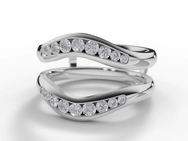 Diamond Jacket Wedding Ring Diamond-Set Bands 100% Recycled, Hallmarked Platinum