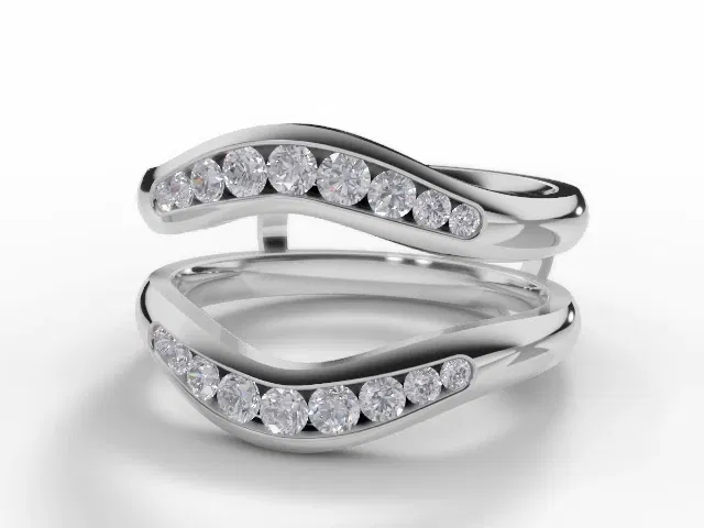 Diamond Jacket Wedding Ring<br />Diamond-Set Bands<br/>100% Recycled, Hallmarked Platinum Diamond Jacket Wedding Ring<br />Diamond-Set Bands<br/>100% Recycled, Hallmarked Platinum