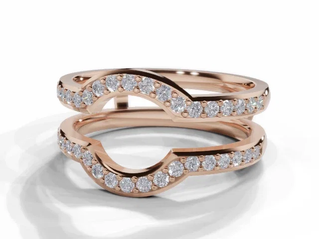 Diamond Jacket Wedding Ring<br />Diamond-Set Bands<br/>100% Recycled, Hallmarked 18ct. Rose Gold Diamond Jacket Wedding Ring<br />Diamond-Set Bands<br/>100% Recycled, Hallmarked 18ct. Rose Gold