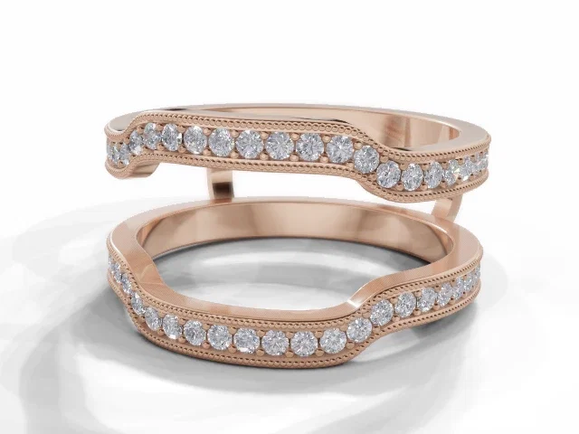 Diamond Jacket Wedding Ring<br />Diamond-Set Bands<br/>100% Recycled, Hallmarked 18ct. Rose Gold Diamond Jacket Wedding Ring<br />Diamond-Set Bands<br/>100% Recycled, Hallmarked 18ct. Rose Gold