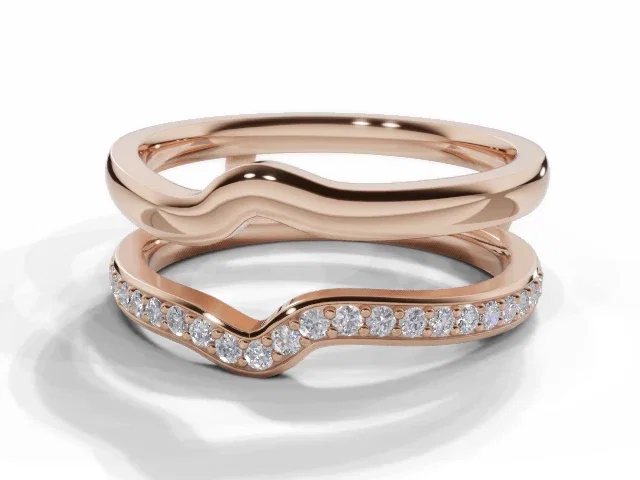 Diamond Jacket Wedding Ring<br />Diamond-Set Bands<br/>100% Recycled, Hallmarked 18ct. Rose Gold Diamond Jacket Wedding Ring<br />Diamond-Set Bands<br/>100% Recycled, Hallmarked 18ct. Rose Gold
