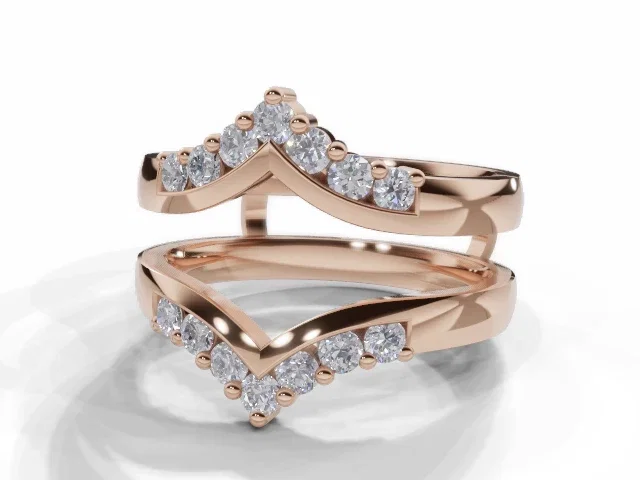 Diamond Jacket Wedding Ring<br />Diamond-Set Bands<br/>100% Recycled, Hallmarked 18ct. Rose Gold Diamond Jacket Wedding Ring<br />Diamond-Set Bands<br/>100% Recycled, Hallmarked 18ct. Rose Gold
