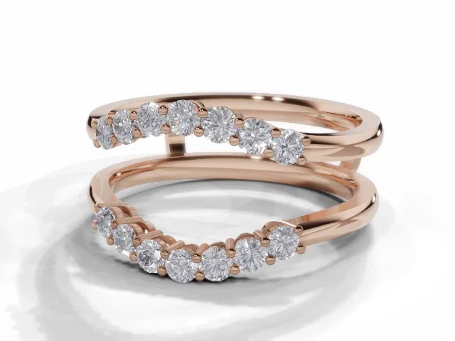 Diamond Jacket Wedding Ring<br />Diamond-Set Bands<br/>100% Recycled, Hallmarked 18ct. Rose Gold Diamond Jacket Wedding Ring<br />Diamond-Set Bands<br/>100% Recycled, Hallmarked 18ct. Rose Gold