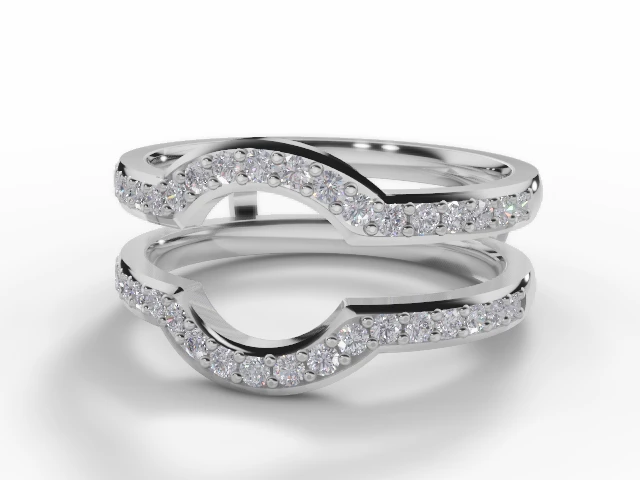 Diamond Jacket Wedding Ring Diamond-Set Bands 100% Recycled, Hallmarked 18ct. White Gold