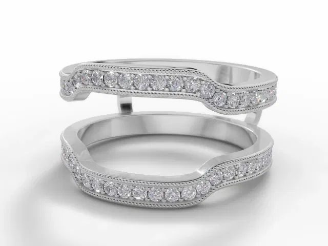 Diamond Jacket Wedding Ring<br />Diamond-Set Bands<br/>100% Recycled, Hallmarked 18ct. White Gold Diamond Jacket Wedding Ring<br />Diamond-Set Bands<br/>100% Recycled, Hallmarked 18ct. White Gold