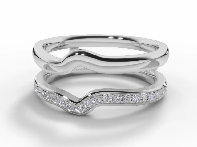 Diamond Jacket Wedding Ring Diamond-Set Bands 100% Recycled, Hallmarked 18ct. White Gold