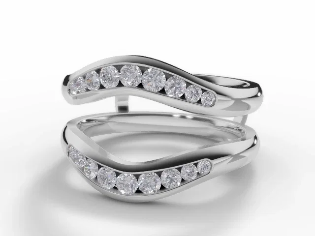 Diamond Jacket Wedding Ring<br />Diamond-Set Bands<br/>100% Recycled, Hallmarked 18ct. White Gold Diamond Jacket Wedding Ring<br />Diamond-Set Bands<br/>100% Recycled, Hallmarked 18ct. White Gold