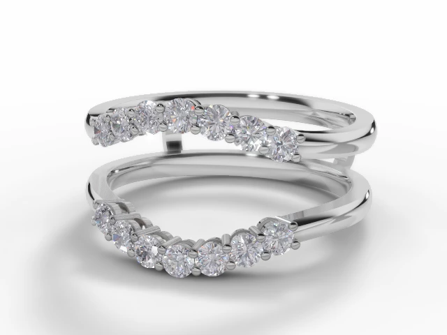 Diamond Jacket Wedding Ring Diamond-Set Bands 100% Recycled, Hallmarked 18ct. White Gold