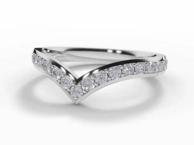 2.5mm. Wide Wishbone<br />All Diamond Wedding Ring<br />100% Recycled, Hallmarked Platinum 2.5mm. Wide Wishbone<br />All Diamond Wedding Ring<br />100% Recycled, Hallmarked Platinum