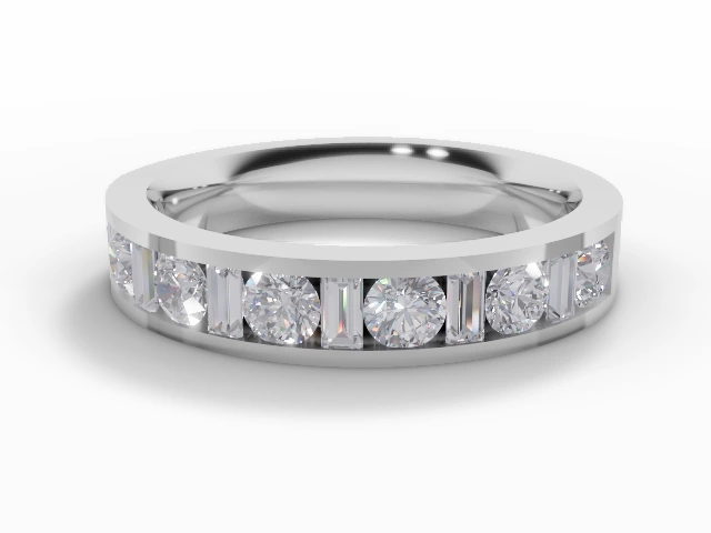 4.0mm. Wide Semi-Set All Diamond Eternity Ring 100% Recycled, Hallmarked 18ct. White Gold