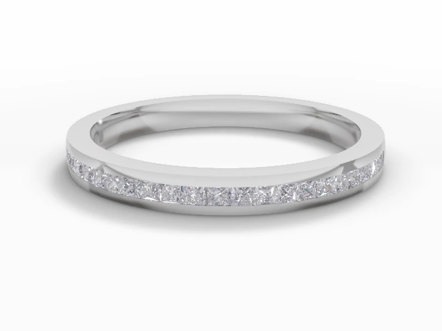 2.2mm. Wide Semi-Set All Diamond Eternity Ring 100% Recycled, Hallmarked 18ct. White Gold