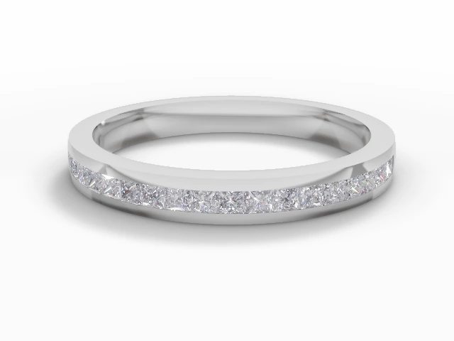 2.5mm. Wide Semi-Set All Diamond Eternity Ring 100% Recycled, Hallmarked 18ct. White Gold