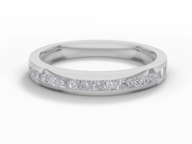 2.7mm. Wide Semi-Set All Diamond Eternity Ring 100% Recycled, Hallmarked 18ct. White Gold