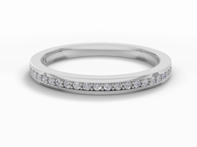 2.0mm. Wide Semi-Set All Diamond Eternity Ring 100% Recycled, Hallmarked 18ct. White Gold