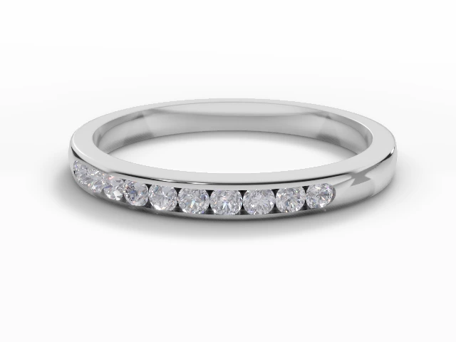 2.3mm. Wide Semi-Set All Diamond Eternity Ring 100% Recycled, Hallmarked 18ct. White Gold