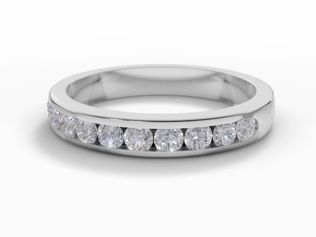 3.3mm. Wide Semi-Set All Diamond Eternity Ring 100% Recycled, Hallmarked 18ct. White Gold