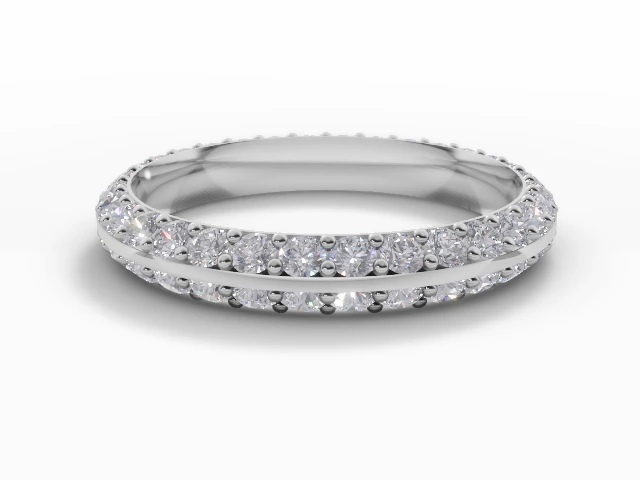 8.0mm. Wide Statement Piece All Diamond Eternity Ring 100% Recycled, Hallmarked 18ct. White Gold