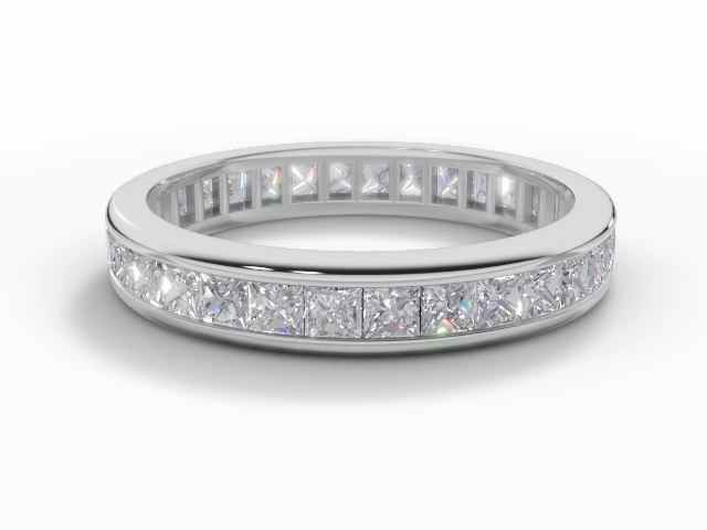 3.6mm. Wide Fully-Set All Diamond Eternity Ring 100% Recycled, Hallmarked 18ct. White Gold