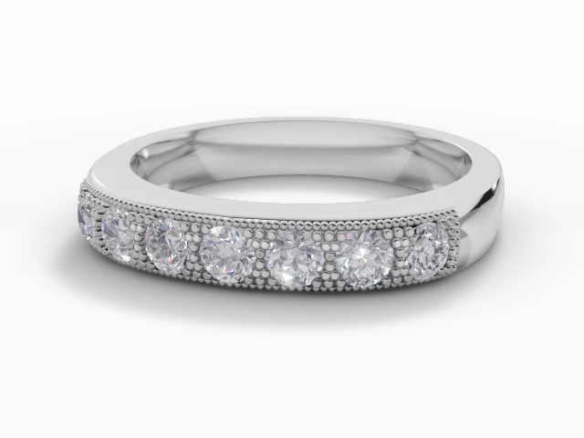 3.5mm. Wide Semi-Set All Diamond Eternity Ring 100% Recycled, Hallmarked 18ct. White Gold