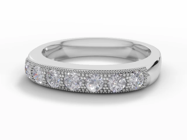 3.0mm. Wide Semi-Set All Diamond Eternity Ring 100% Recycled, Hallmarked 18ct. White Gold