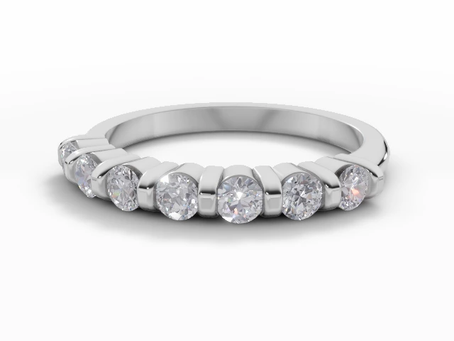 2.2mm. Wide Semi-Set All Diamond Eternity Ring 100% Recycled, Hallmarked 18ct. White Gold