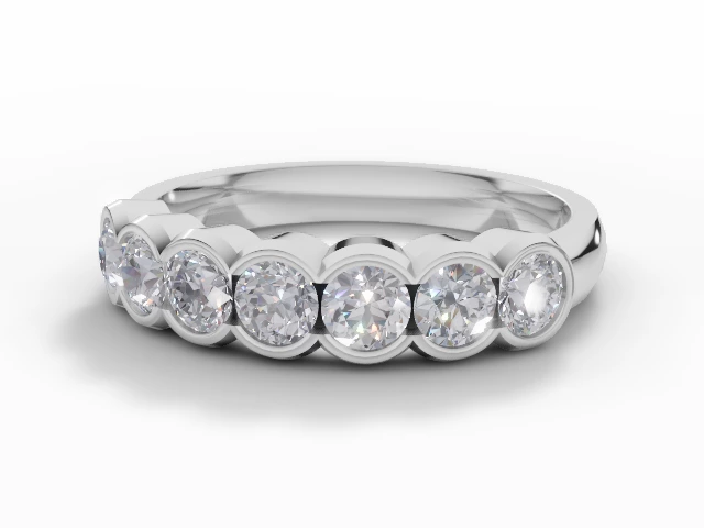 4.0mm. Wide Semi-Set All Diamond Eternity Ring 100% Recycled, Hallmarked 18ct. White Gold