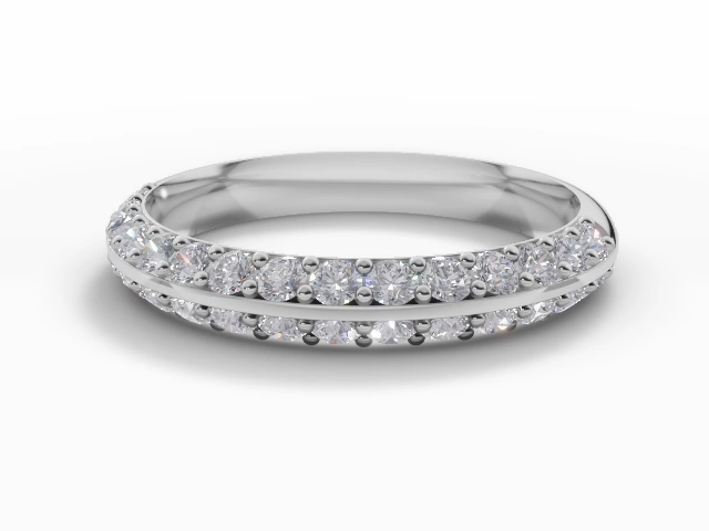 3.0mm. Wide Semi-Set All Diamond Eternity Ring 100% Recycled, Hallmarked 18ct. White Gold