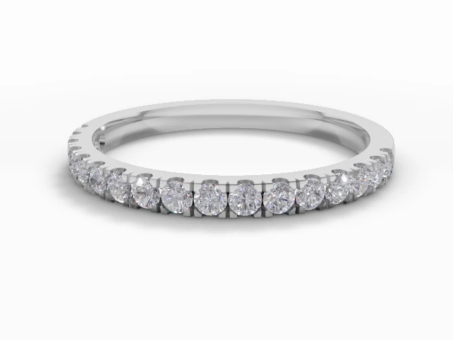 1.9mm. Wide Semi-Set All Diamond Eternity Ring 100% Recycled, Hallmarked 18ct. White Gold