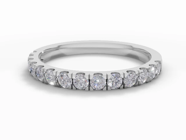 2.1mm. Wide Semi-Set All Diamond Eternity Ring 100% Recycled, Hallmarked 18ct. White Gold