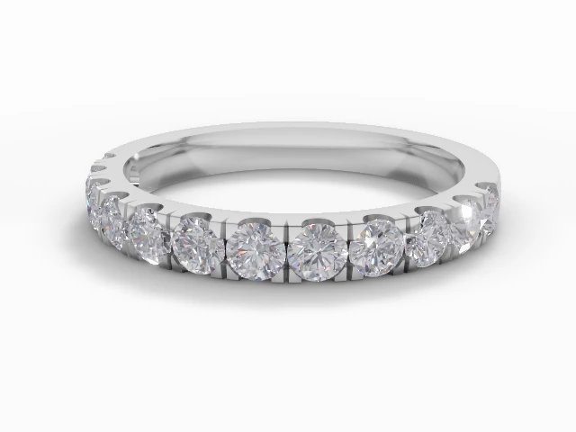 2.6mm. Wide Semi-Set All Diamond Eternity Ring 100% Recycled, Hallmarked 18ct. White Gold