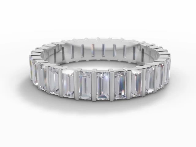 4.0mm. Wide Fully-Set All Diamond Eternity Ring 100% Recycled, Hallmarked 18ct. White Gold