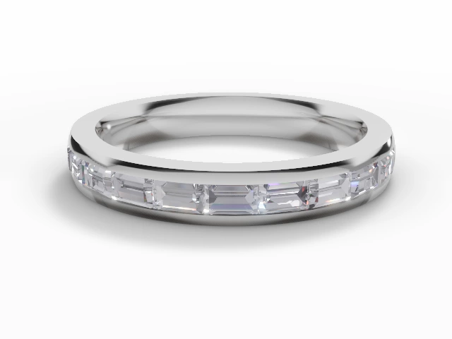 3.2mm. Wide Semi-Set All Diamond Eternity Ring 100% Recycled, Hallmarked 18ct. White Gold