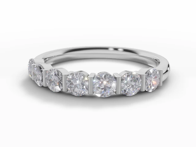 3.0mm. Wide Semi-Set All Diamond Eternity Ring 100% Recycled, Hallmarked 18ct. White Gold