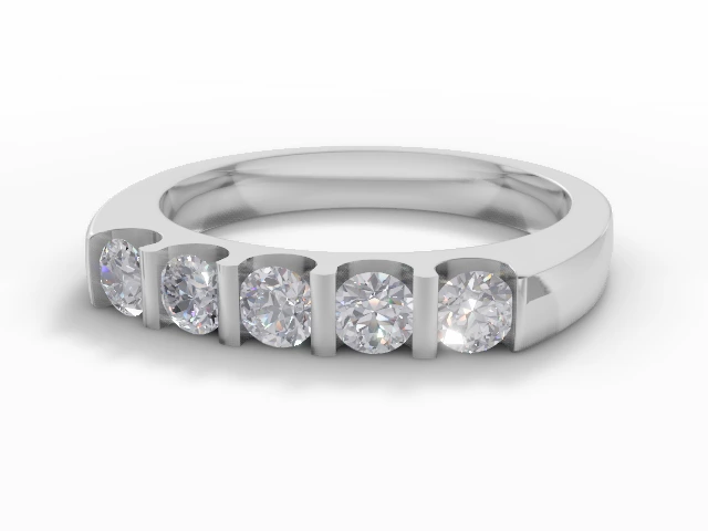 3.0mm. Wide Semi-Set All Diamond Eternity Ring 100% Recycled, Hallmarked 18ct. White Gold