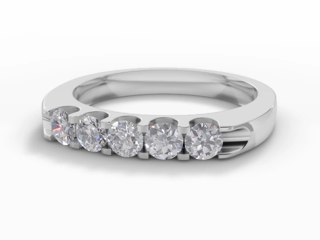 3.0mm. Wide Semi-Set All Diamond Eternity Ring 100% Recycled, Hallmarked 18ct. White Gold