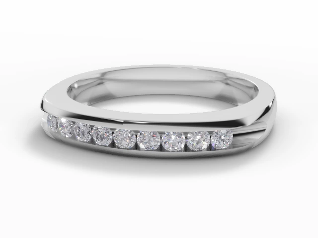 3.2mm. Wide Semi-Set All Diamond Eternity Ring 100% Recycled, Hallmarked 18ct. White Gold