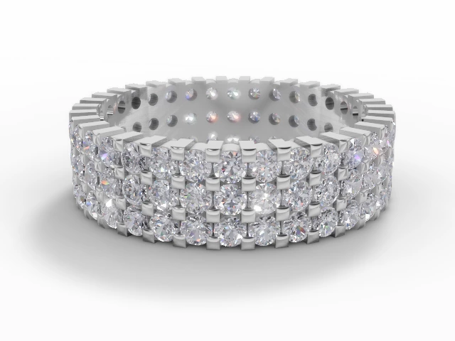 5.5mm. Wide Statement Piece All Diamond Eternity Ring 100% Recycled, Hallmarked 18ct. White Gold