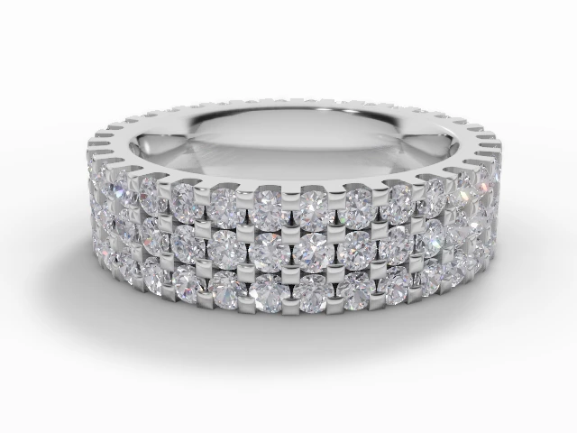 5.2mm. Wide Statement Piece All Diamond Eternity Ring 100% Recycled, Hallmarked 18ct. White Gold