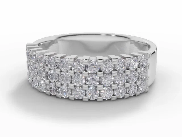 Statement Wedding Ring<br />Round Brilliant-Cut Diamonds<br />100% Recycled, Hallmarked 18ct. White Gold Statement Wedding Ring<br />Round Brilliant-Cut Diamonds<br />100% Recycled, Hallmarked 18ct. White Gold
