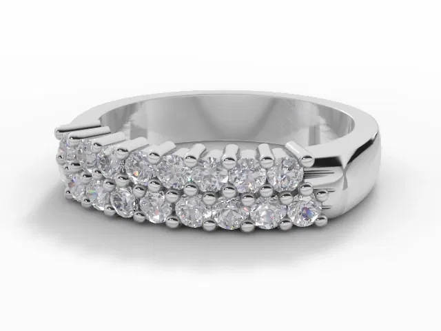 Statement Wedding Ring<br />Round Brilliant-Cut Diamonds<br />100% Recycled, Hallmarked 18ct. White Gold Statement Wedding Ring<br />Round Brilliant-Cut Diamonds<br />100% Recycled, Hallmarked 18ct. White Gold