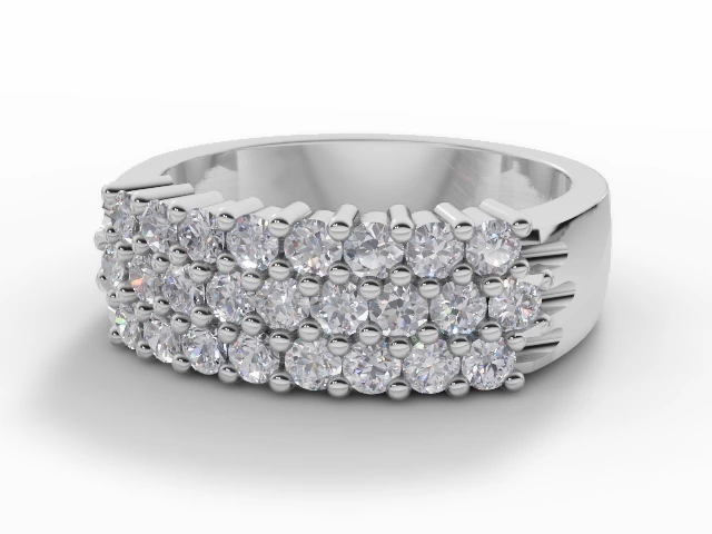 6.5mm. Wide Statement Piece All Diamond Eternity Ring 100% Recycled, Hallmarked 18ct. White Gold