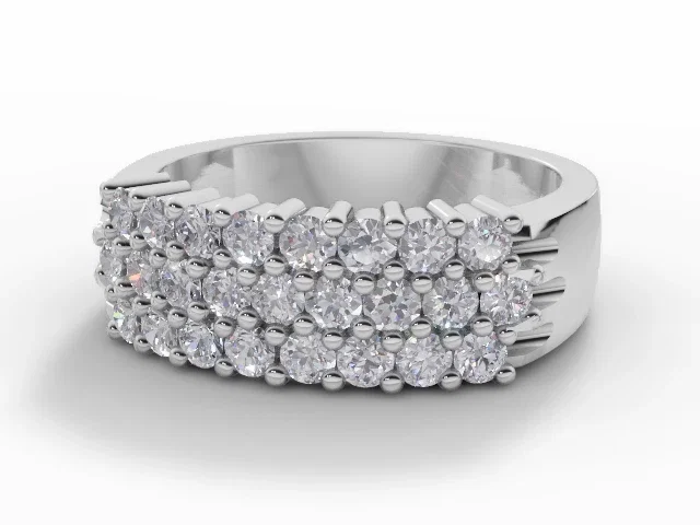 Statement Wedding Ring<br />Round Brilliant-Cut Diamonds<br />100% Recycled, Hallmarked 18ct. White Gold Statement Wedding Ring<br />Round Brilliant-Cut Diamonds<br />100% Recycled, Hallmarked 18ct. White Gold