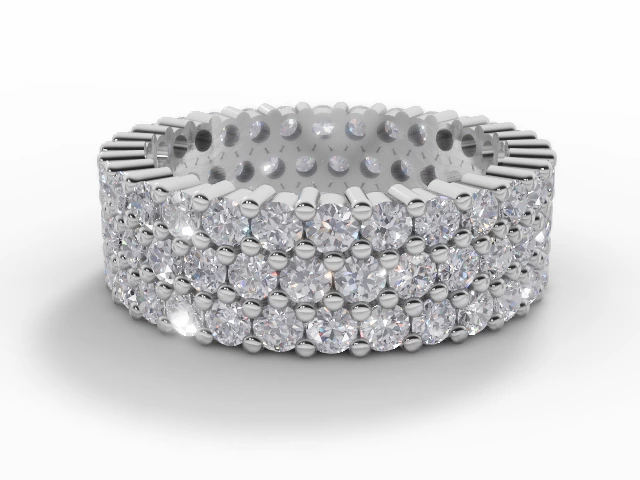 6.5mm. Wide Statement Piece All Diamond Eternity Ring 100% Recycled, Hallmarked 18ct. White Gold