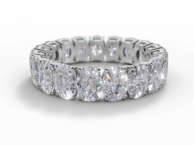 4.5mm. Wide Statement Piece All Diamond Eternity Ring 100% Recycled, Hallmarked 18ct. White Gold