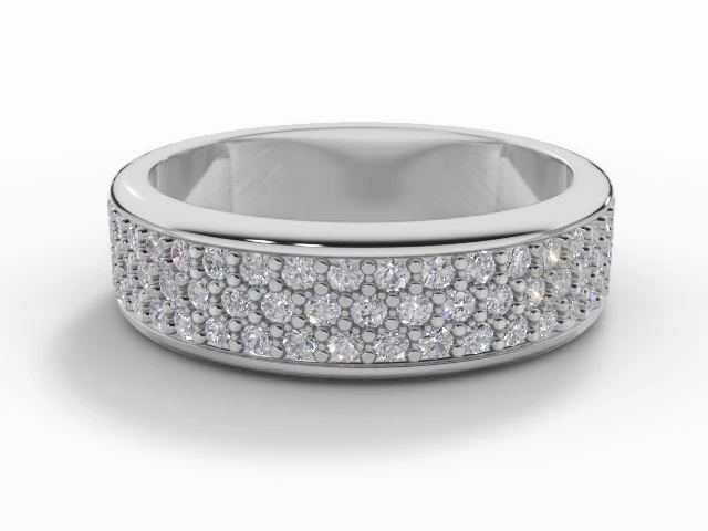 5.5mm. Wide Statement Piece All Diamond Eternity Ring 100% Recycled, Hallmarked 18ct. White Gold