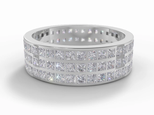 6.1mm. Wide Statement Piece All Diamond Eternity Ring 100% Recycled, Hallmarked 18ct. White Gold