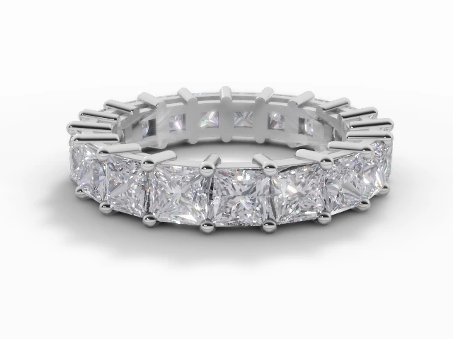 3.4mm. Wide Fully-Set All Diamond Eternity Ring 100% Recycled, Hallmarked 18ct. White Gold